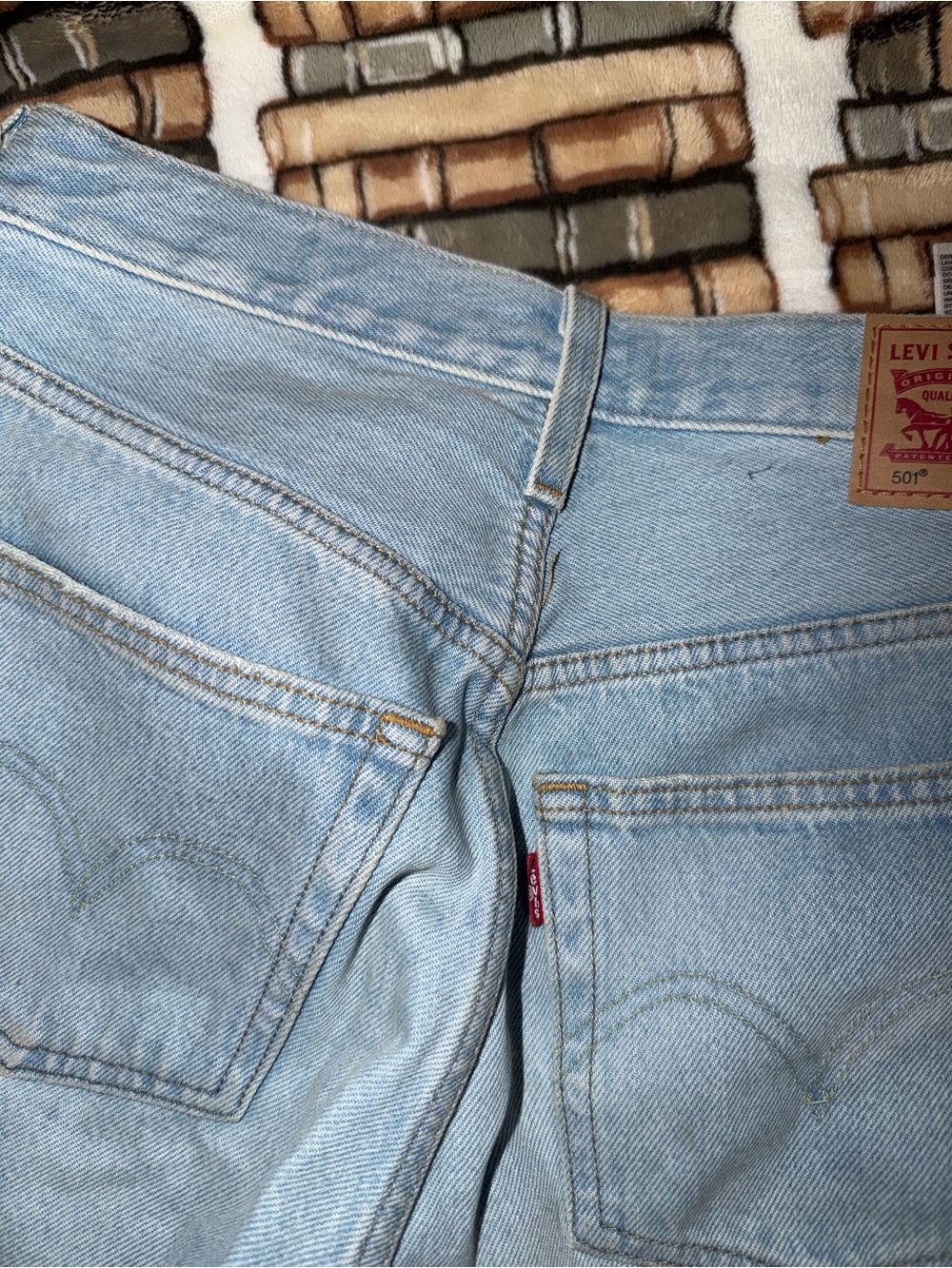 Levi's Light Blue Button-Fly Denim Shorts